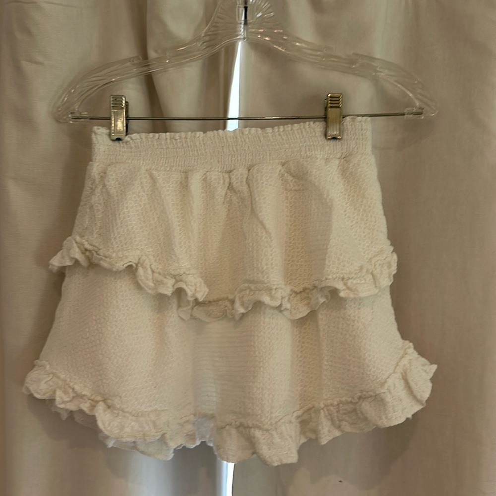 Peixoto white ruffle skirt